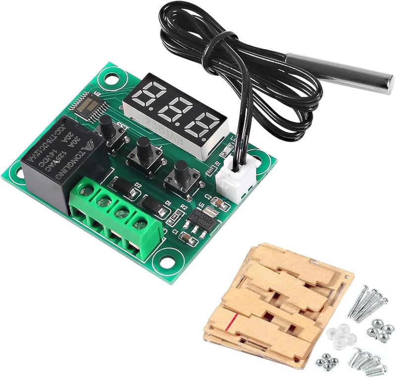 AEDIKO W1209 DC 12V Digital Temperature Controller Board Blue Digital Display Thermostat -50-110°C Electronic Temperature Temp Control Module Switch with Waterproof Case (1pc Red) - Image 4